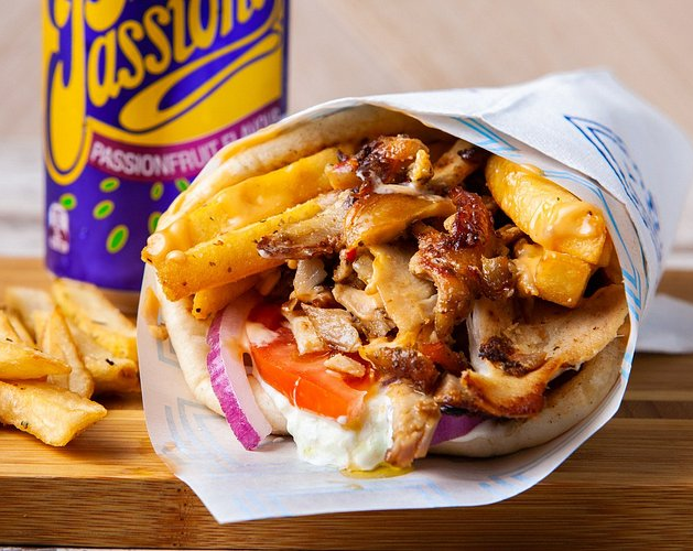 Yiros, Chips, and a Drink